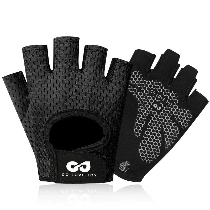 Guantes de gimnasio,fitness, levantamiento de pesas, entrenamiento de culturismo, guantes deportivos, protector de medio dedo para mujeres y hombres.