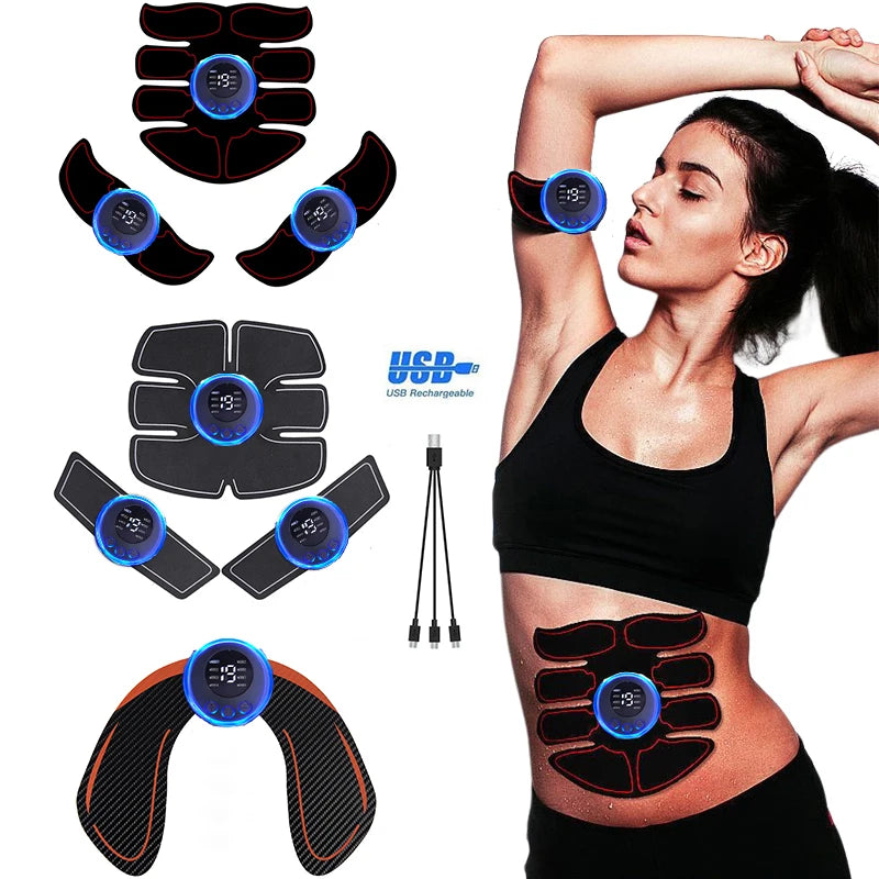 Estimulador muscular EMS recargable por USB, terapia de masaje eléctrico, alivio del dolor, masajeador digital de meridianos de cuerpo completo, fitness