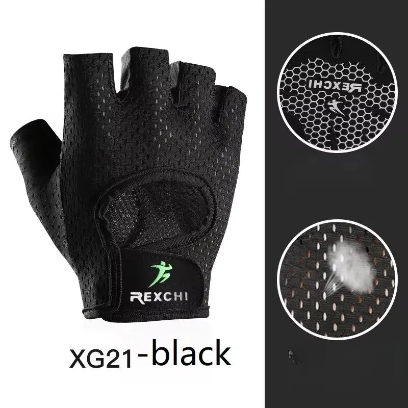 Guantes de gimnasio,fitness, levantamiento de pesas, entrenamiento de culturismo, guantes deportivos, protector de medio dedo para mujeres y hombres.