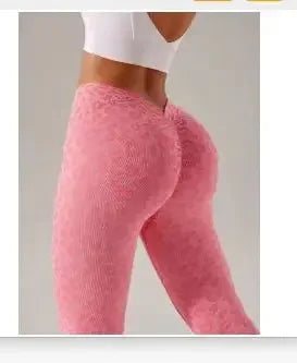 Leggings de leopardo con cintura en V para mujer, leggings ajustados sin costuras, elásticos, de cintura alta, para levantar la cadera, mallas de yoga sexys, pantalones deportivos para correr y gimnasio