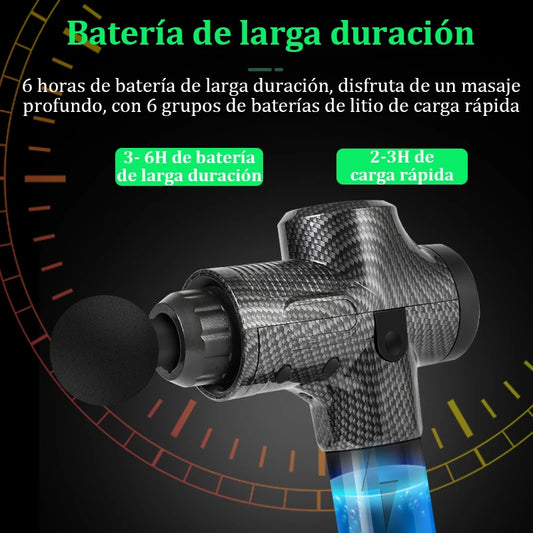 Pistola de masaje muscular profundo, masajeador de percusión eléctrico para cuerpo, cuello, espalda, piernas, herramienta de fitness, 30 niveles