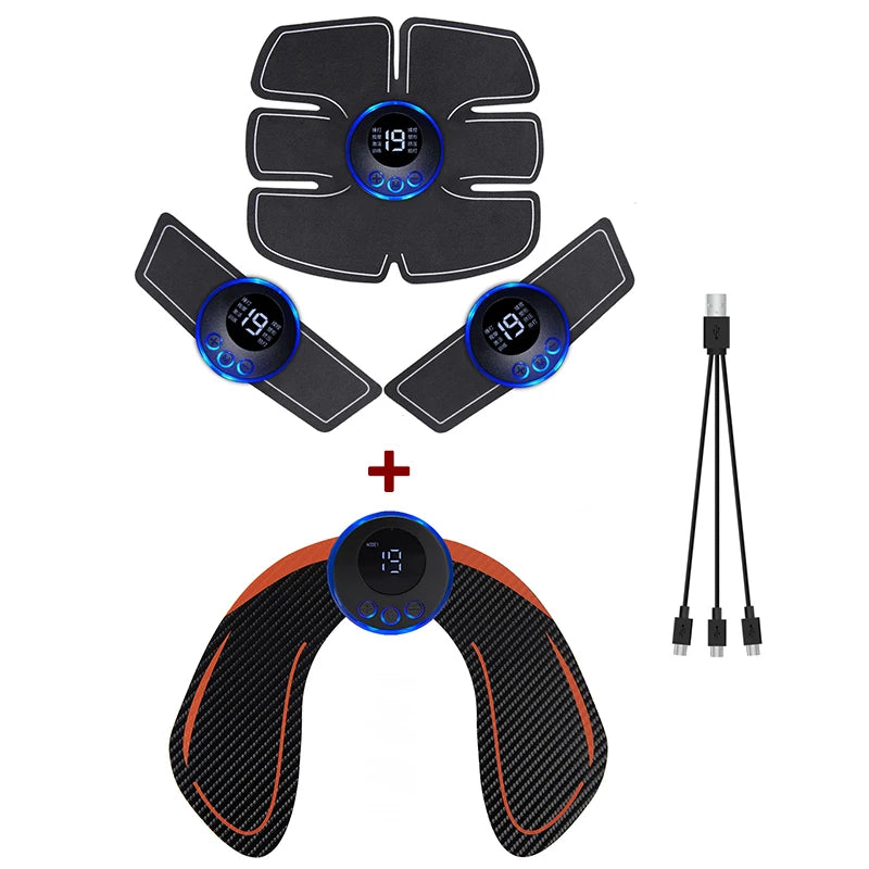 Estimulador muscular EMS recargable por USB, terapia de masaje eléctrico, alivio del dolor, masajeador digital de meridianos de cuerpo completo, fitness