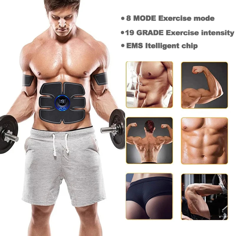 Estimulador muscular EMS recargable por USB, terapia de masaje eléctrico, alivio del dolor, masajeador digital de meridianos de cuerpo completo, fitness