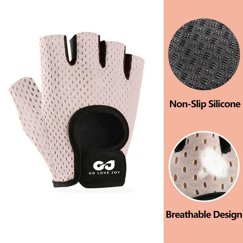 Guantes de gimnasio,fitness, levantamiento de pesas, entrenamiento de culturismo, guantes deportivos, protector de medio dedo para mujeres y hombres.