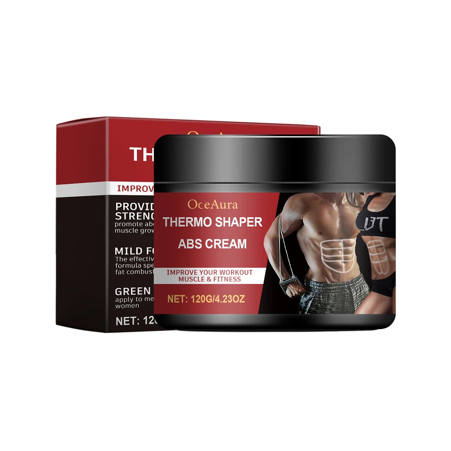 Crema Reafirmante Abdominal OceAura - Quemador de Grasa y Anticelulítico para Hombres y Mujeres