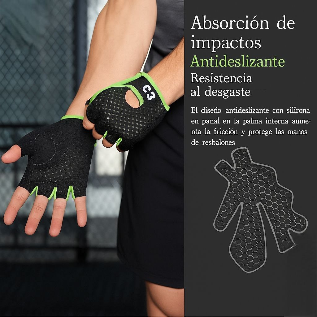 Guantes de gimnasio,fitness, levantamiento de pesas, entrenamiento de culturismo, guantes deportivos, protector de medio dedo para mujeres y hombres.